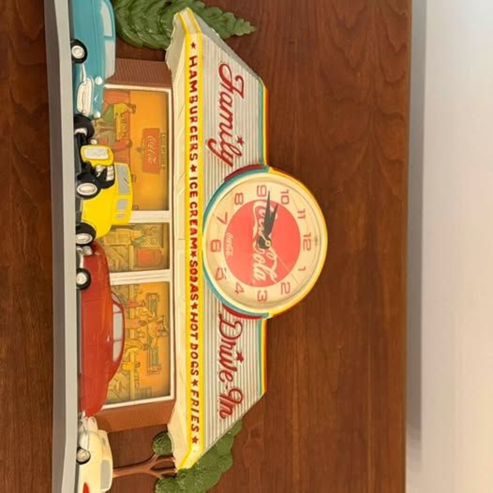Vintage Coca-Cola Family Drive-In Wall Clock